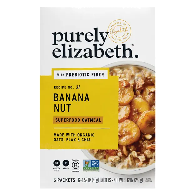 Gluten Free Banana Nut Superfood Oatmeal w/Fiber - 6 ct