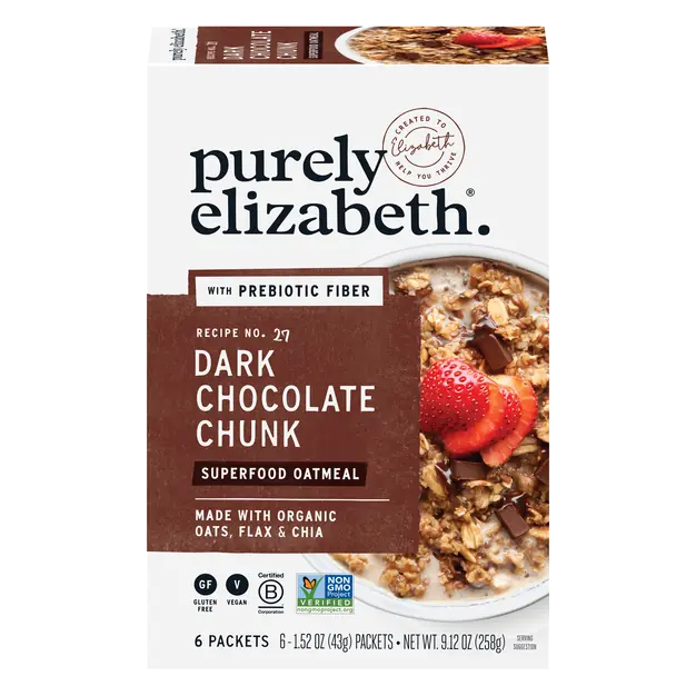 Gluten Free Dark Chocolate Chunk Superfood Oatmeal - 6 ct