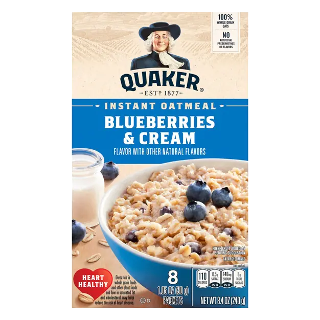 Blueberries & Cream Instant Oatmeal - 8 ct