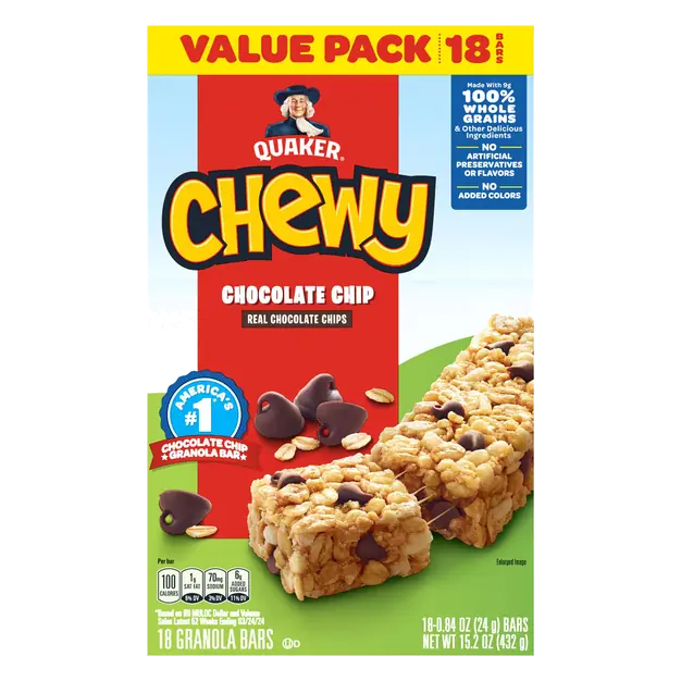 Chewy Chocolate Chip Granola Bars Value Pack - 18 ct