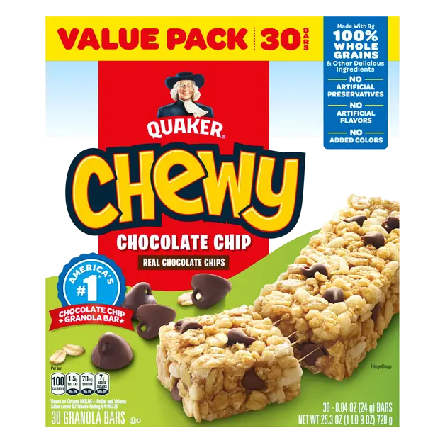Chewy Chocolate Chip Granola Bars Value Pack - 30 ct