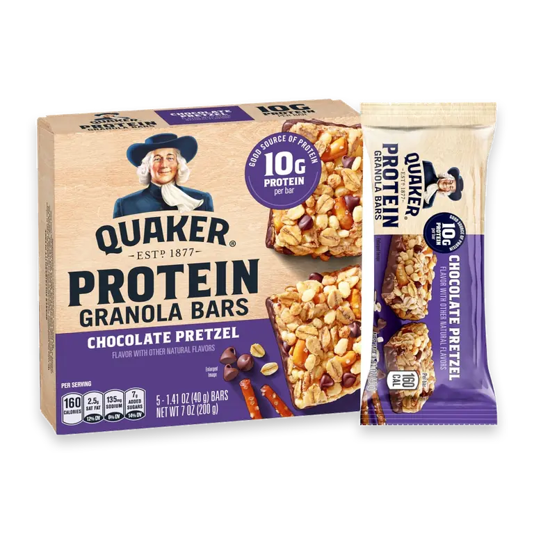 Chewy Chocolate Pretzel Protein Granola Bars