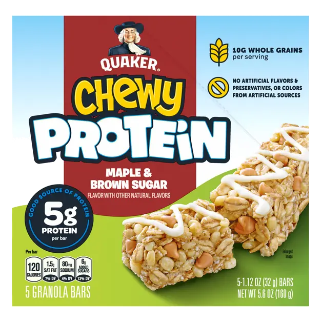 Chewy Maple & Brown Sugar 5g Protein Granola Bars - 5 ct
