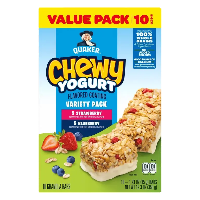 Chewy Yogurt Flavored Coating Granola Bars