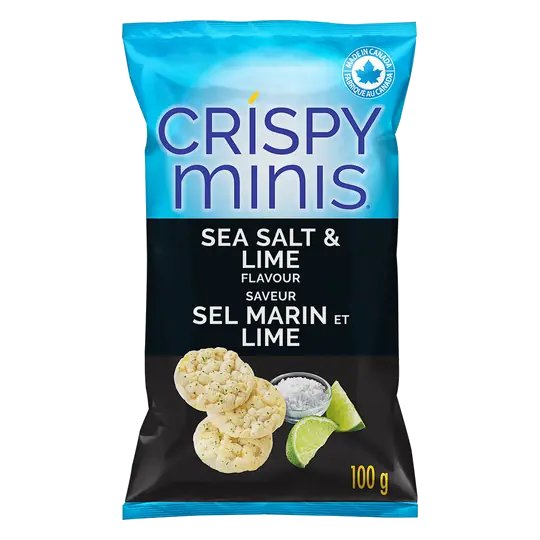 Crispy Minis Gluten-Free Rice Chips Sea Salt & Lime 100 g