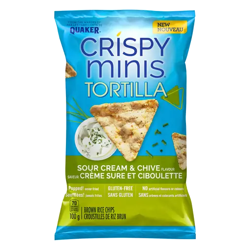 Crispy Minis Rice Chips Sour Cream & Chive 100 g