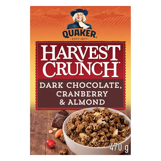 Harvest Crunch Granola Cereal Dark Chocolate Cranberry & Almond 470 g