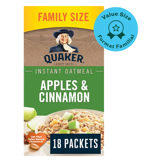 Instant Oatmeal Apples & Cinnamon Family Size 18 x 33 g