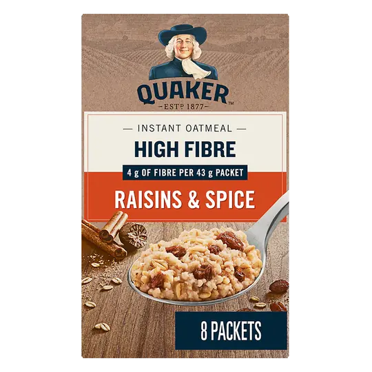 Instant Oatmeal High Fibre Raisins & Spice 344 g