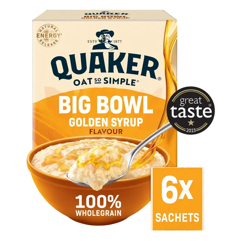 Oat So Simple Big Bowl Golden Syrup Porridge Sachets 6x49.6g