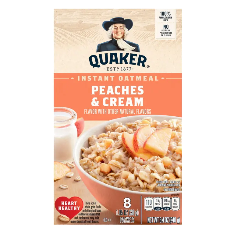 Peaches & Cream Flavor Instant Oatmeal