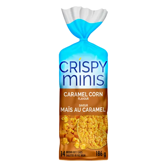 Crispy Minis Gluten-Free Brown Rice Cakes Caramel Corn 186 g