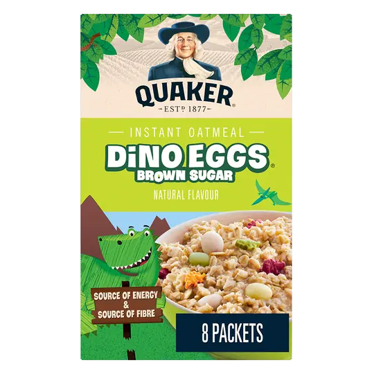Dino Eggs Instant Oatmeal Brown Sugar 8 Pack 304 g