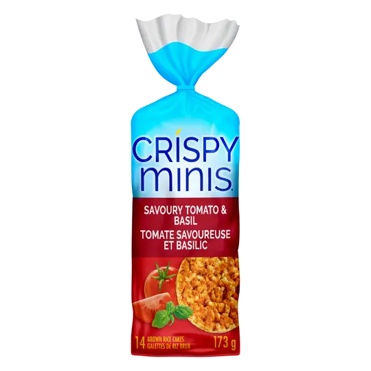 Gluten-Free Crispy Minis Brown Rice Cakes Savoury Tomato & Basil 173 g