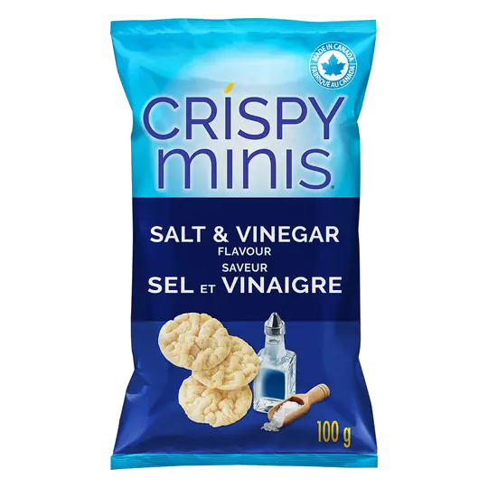 Gluten-Free Crispy Minis Rice Chips Salt & Vinegar 100 g