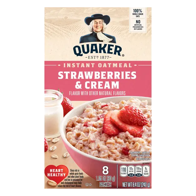 Strawberries & Cream Instant Oatmeal - 8 ct