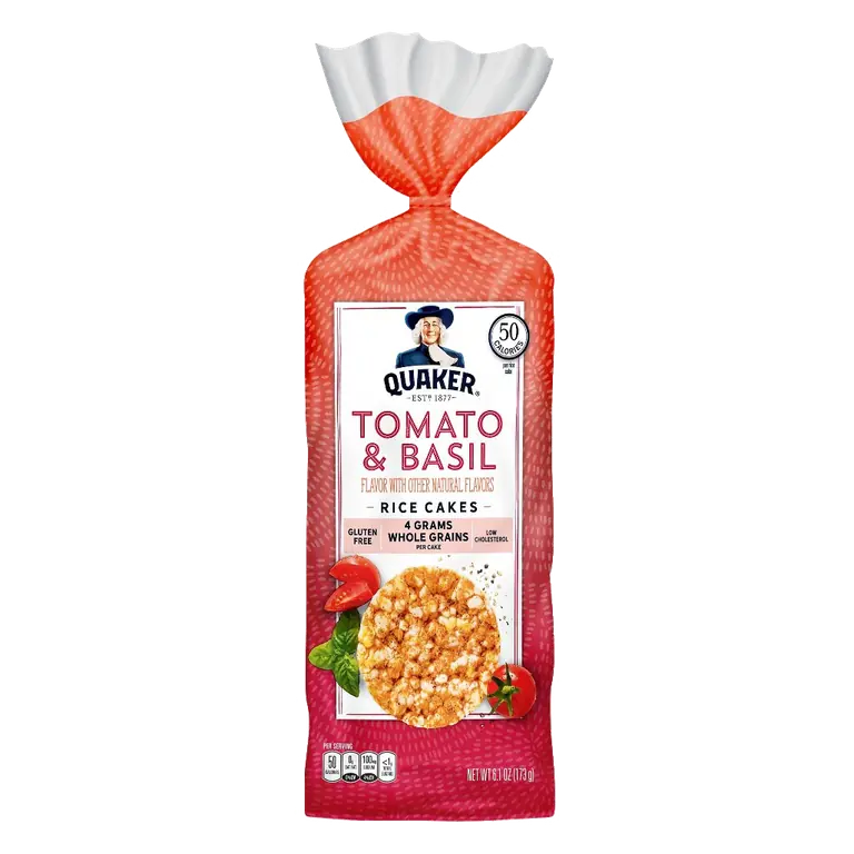 Tomato & Basil Rice Cakes