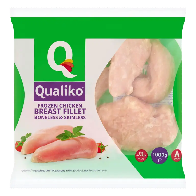 Qualiko Frozen Chicken Breast Fillet Boneless & Skinless 1000g