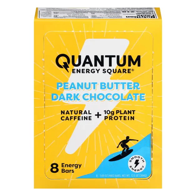 Peanut Butter Dark Chocolate Energy Square Bars - 8 ct