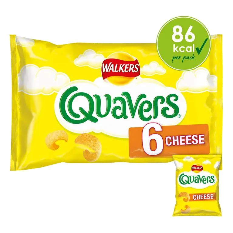 Walkers Quavers Cheese Multipack Crisps Snacks 6x16g