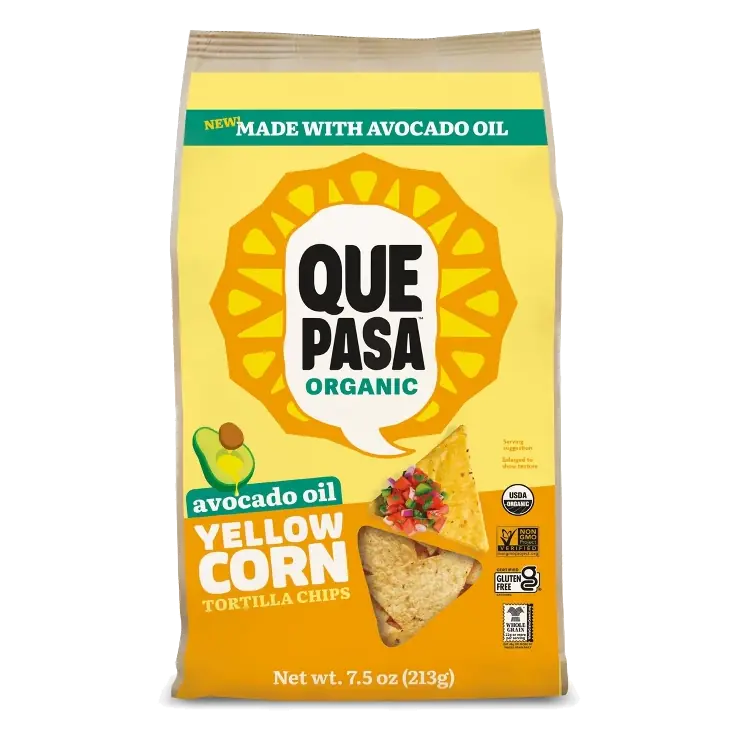 Que Pasa Organic Avocado Oil Yellow Tortilla Chips, 7.5oz