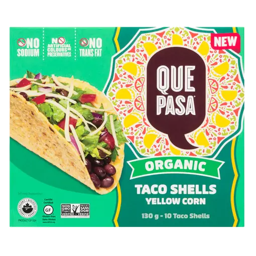 Organic Taco Shells Yellow Corn 10 Shells 130 g
