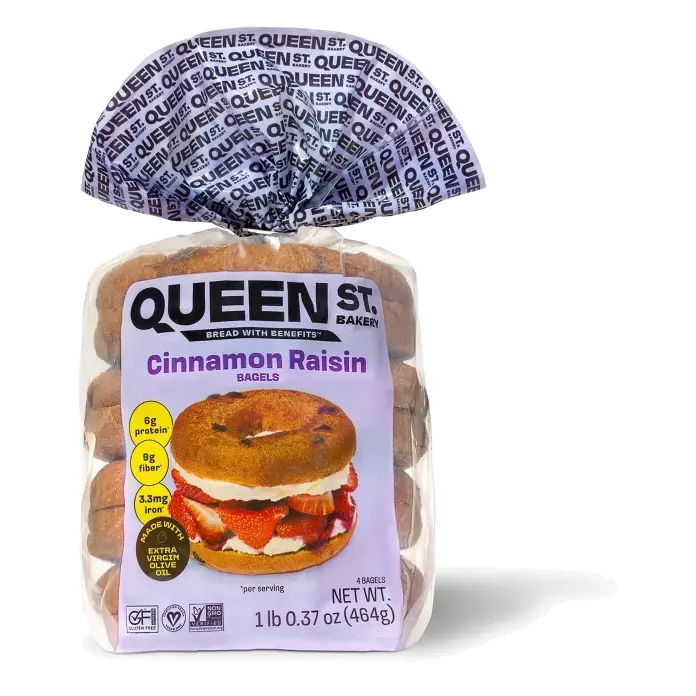 Queen Street Bakery Gluten Free Cinnamon Raisin Bagels, 16.37oz