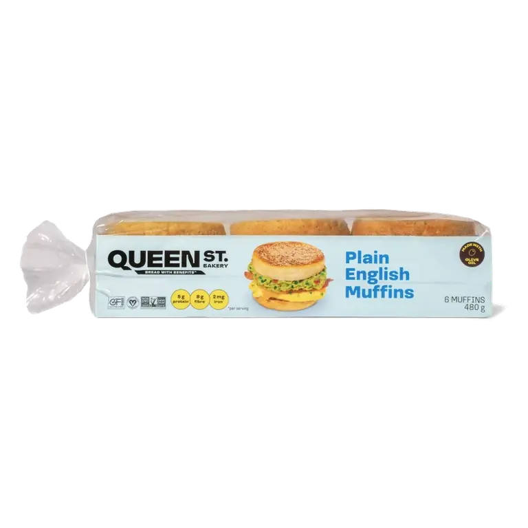 Queen Street Bakery Gluten Free Plain English Muffins, 16.93oz