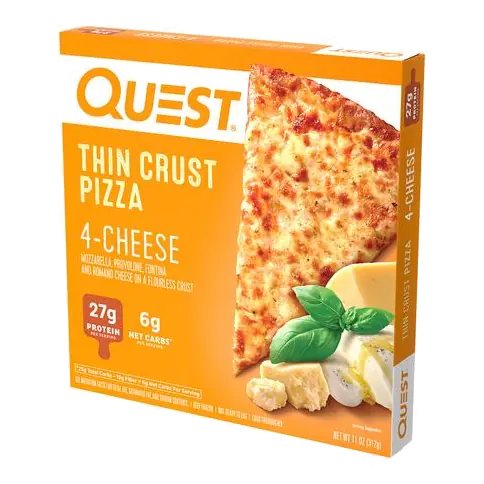 4-Cheese Mozzarella, Provolone, Fontina and Romano Cheese On a Flourless Thin Crust Pizza, 4-Cheese