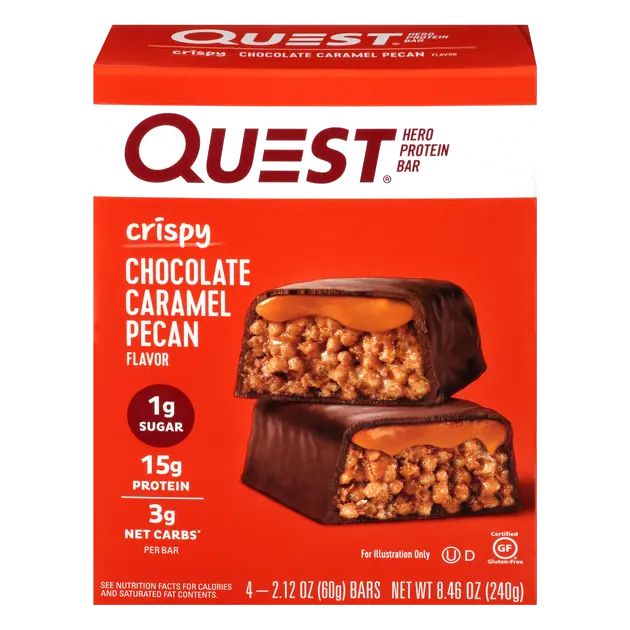 Chocolate Caramel Pecan Crispy Hero Protein Bars