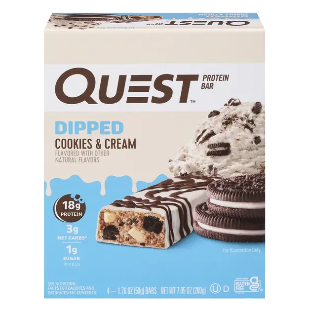 Dipped Cookies & Cream Protein Bars
