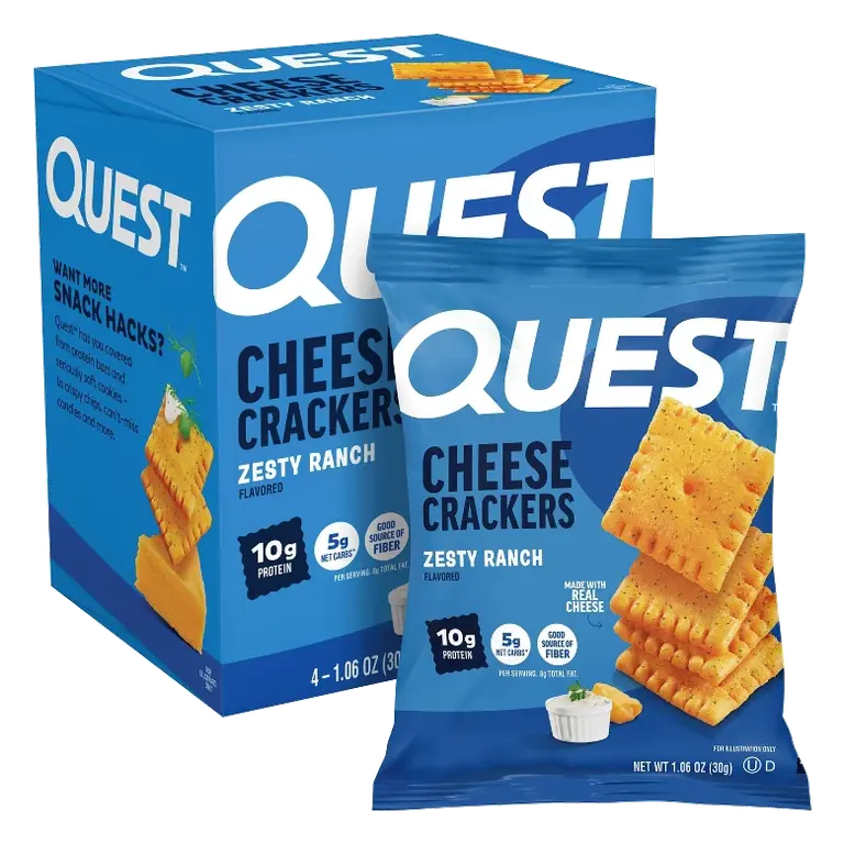 Quest Nutrition Zesty Ranch Cheese Crackers Snack - 10g Protein - 4.23oz/4pk