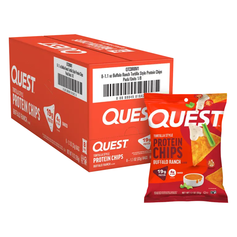 Quest Tortilla Style Buffalo Ranch Flavor Protein Chips 4 - 1.1 oz Bags