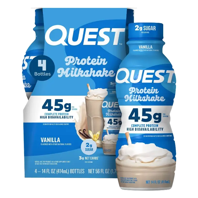 Quest Nutrition Ready to Drink High Protein Milkshake Vanilla Non-Caffeinated, 56 fl oz/4ct