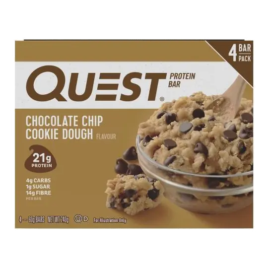 Protein Bar Choc Chip Cookie Dough 4x60g