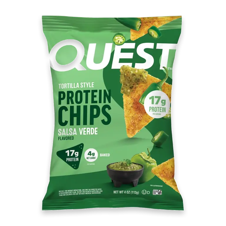 Salsa Verde Flavor Tortilla Style Protein Chips