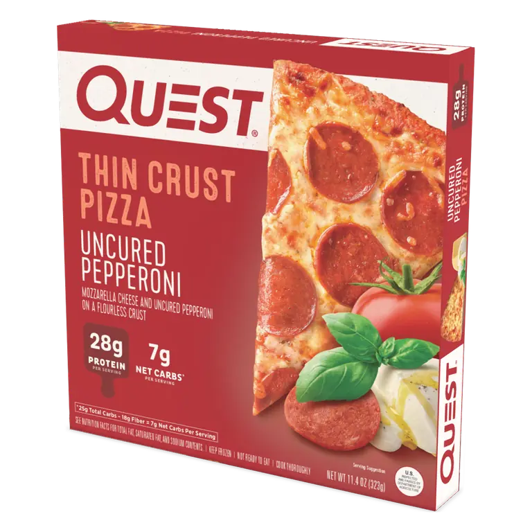 Uncured Pepperoni Mozzarella Cheese and Uncured Pepperoni On a Flourless Thin Crust Pizza