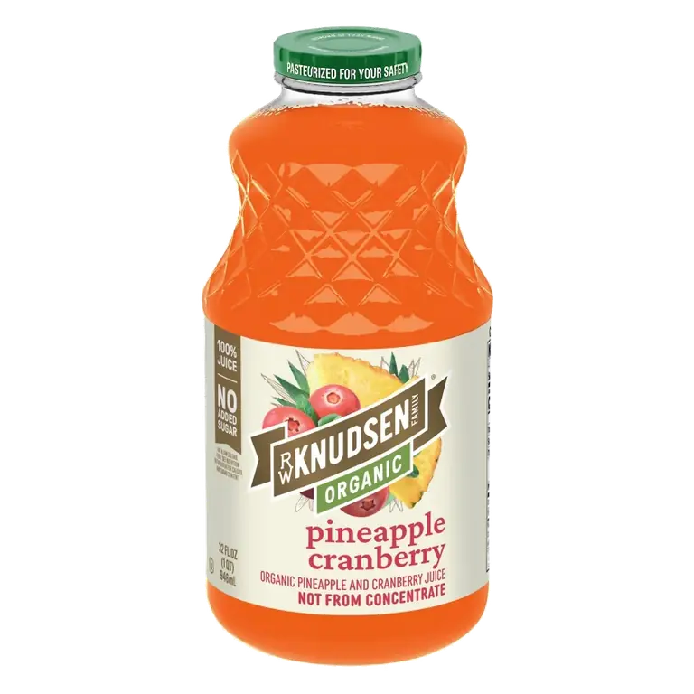 R.W. Knudsen Organic Pineapple Cranberry Juice, 32 fl oz: No Pulp, 100% Juice