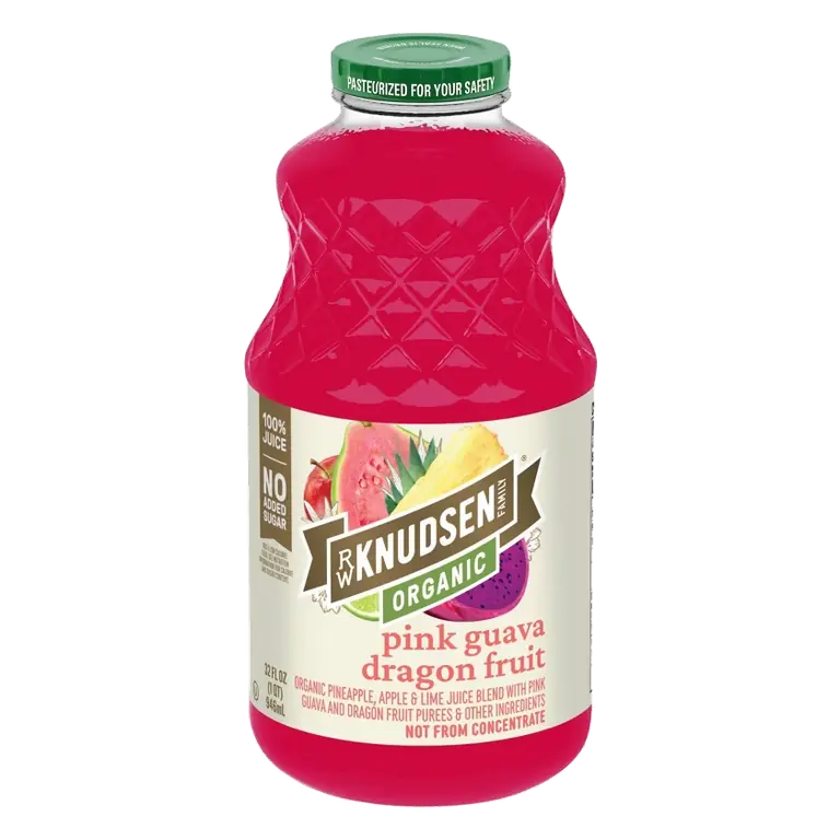 R.W. Knudsen Organic Pink Guava Dragon Fruit Juice, 32 fl oz: 100% Juice, No Pulp