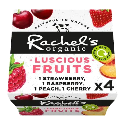Rachels Dairy Luscious Fruits Cherry & Strawberry Organic Yogurts