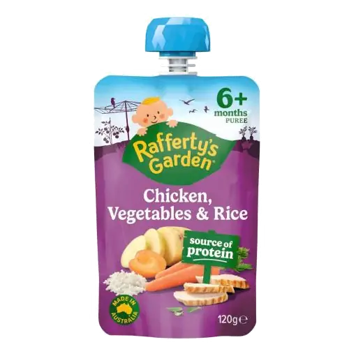 Chicken Vegetables & Rice Baby Food Protein Pouch 6+ Months