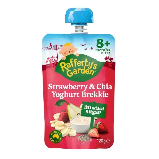 Strawberry & Chia Yoghurt Brekkie No Added Sugar Baby Food Pouch 8+ Months
