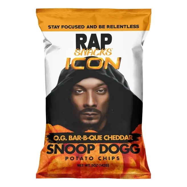 Rap Snacks Barbeque Cheddar Potato Chips, Snoop Dogg -5oz