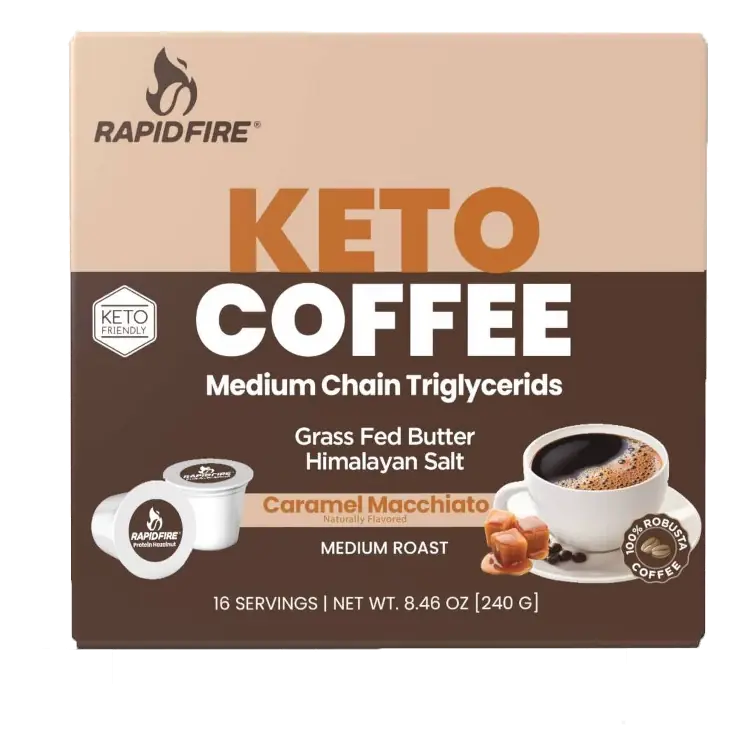 Rapid Fire Coffee Caramel Macchiato Medium Roast Coffee Pods, 16ct: Compatible With Keurig, Keurig 2.0