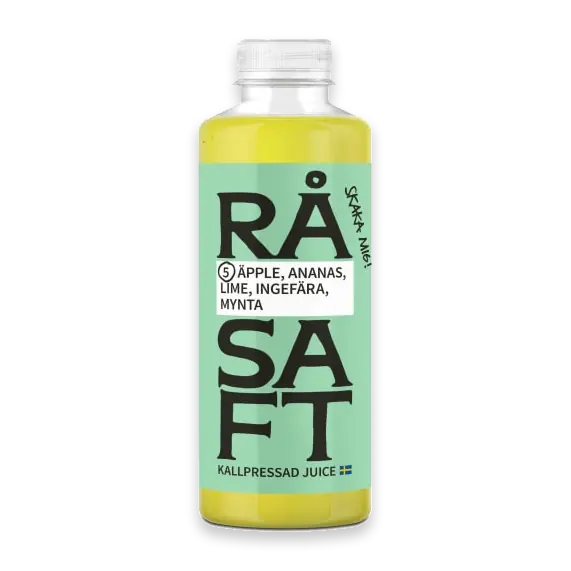 Äpple Ananas Lime Ingefära Mynta Kallpressad Juice