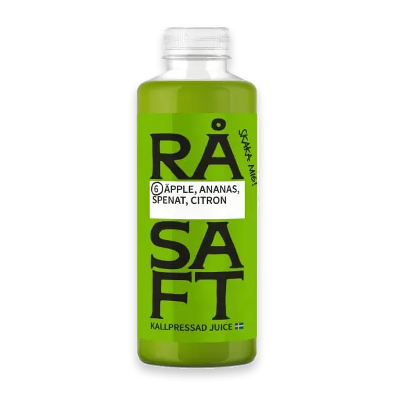Äpple Ananas Spenat Citron Kallpressad Juice