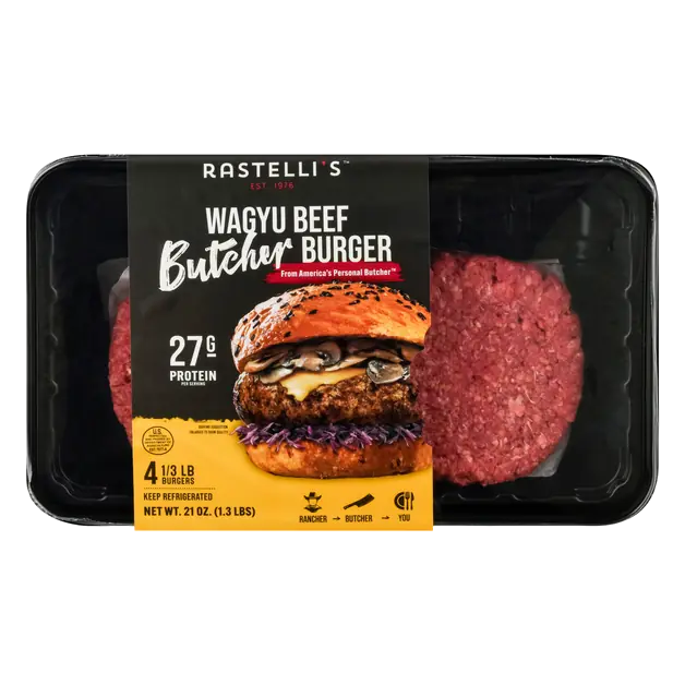 Rastelli’s 4-Pack 5.33 Oz. Fresh Wagyu Beef Butcher Burgers