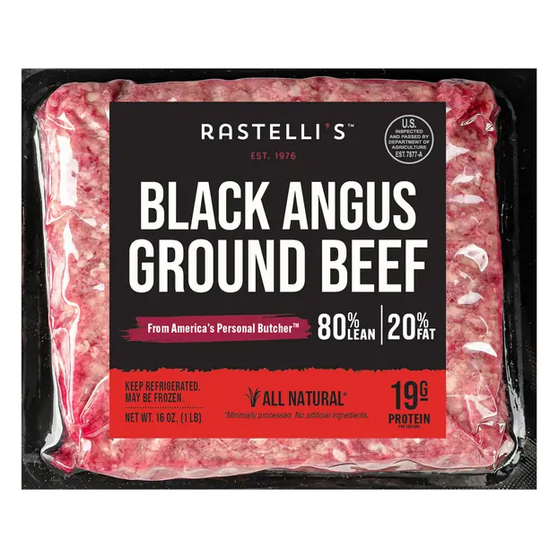80% Lean 20% Fat Black Angus Ground Beef Fresh