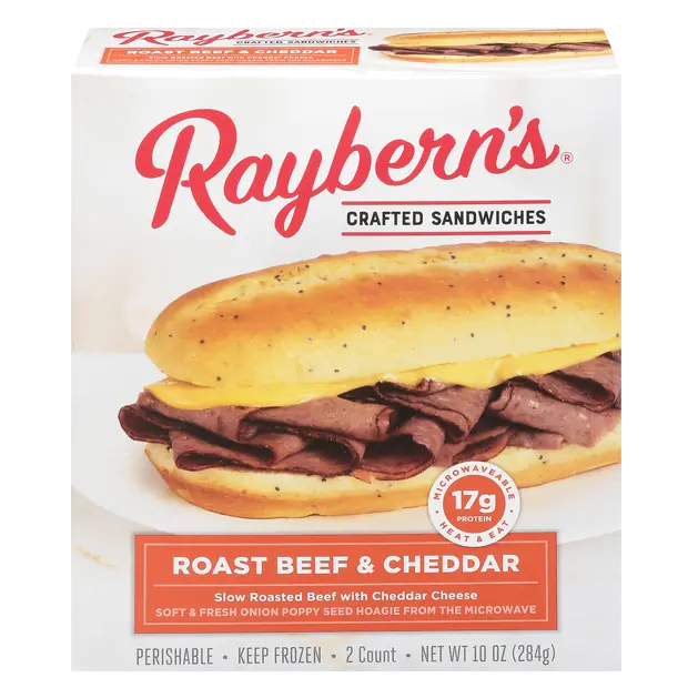 Raybern's Sandwiches, Roast Beef & Cheddar, 2Ct