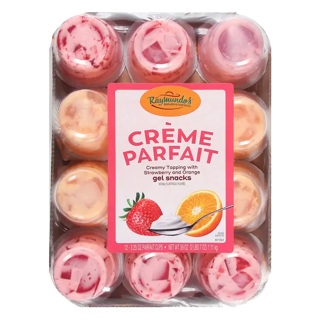 Creme Parfait Real Sugar Creamy Topping with Strawberry and Orange Gel Snacks